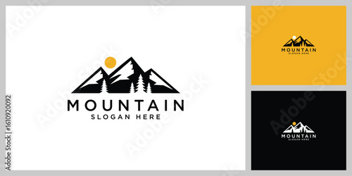 silhouette mountain vector design template