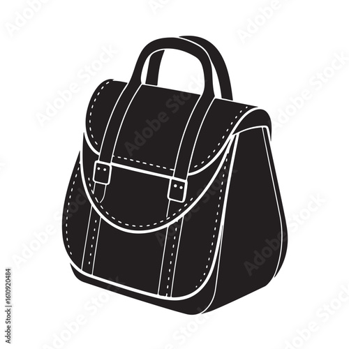 Flat Diaper Bag Silhouette Icon – Minimal Design