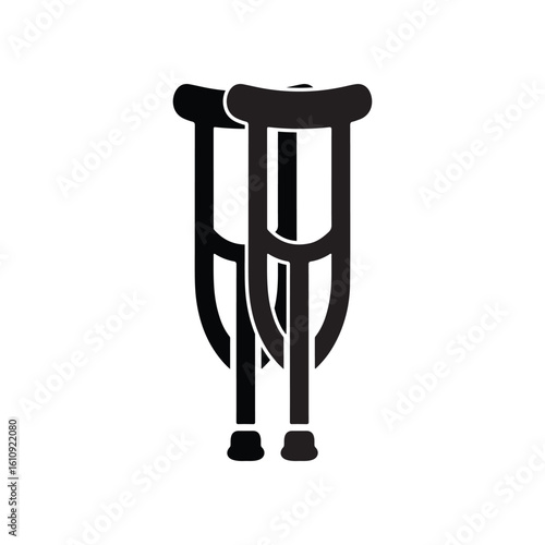 Silhouette icon illustration of crutches