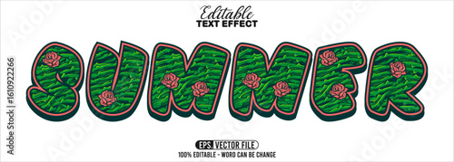 Editable text style effect - Summer text retro style theme