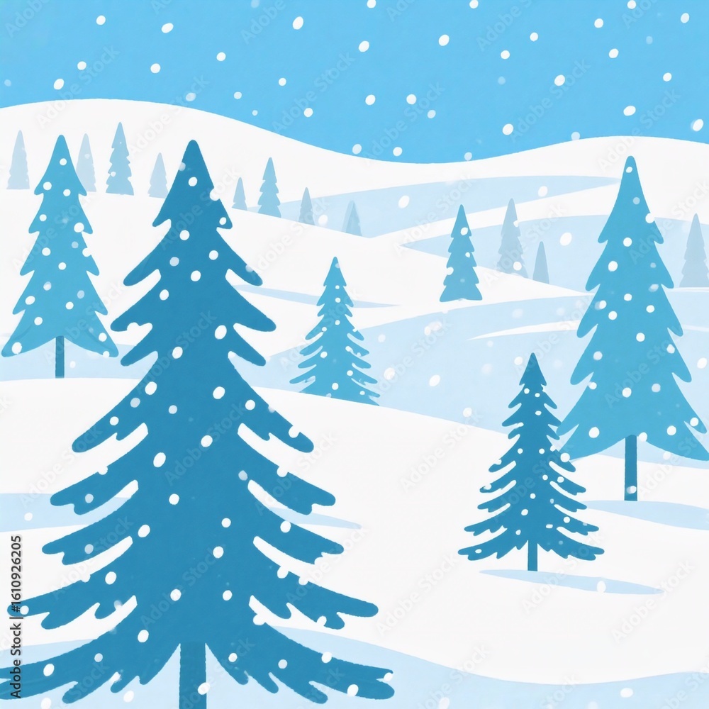 Obraz premium winter forest vector illustration