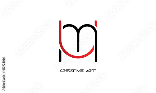 MU, UM, M, U abstract letters logo monogram