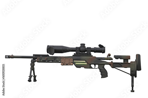 modern military rifle with optics transparent