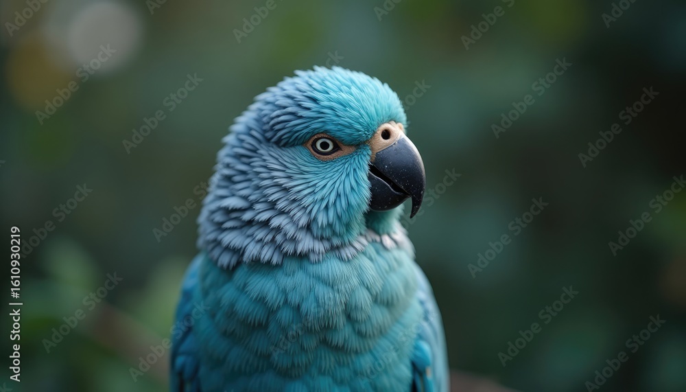 Obraz premium Exquisite Close-Up Portrait of a Vibrant Blue Macaw Parrot with Detailed Feathers and Intense Gaze