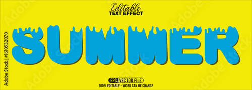 Editable text style effect - Summer text retro style theme