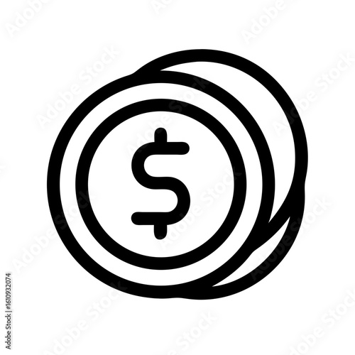 Simple coin collection illustration featuring dollar coins in a stack. Coin collection is a rewarding hobby, with a focus on precious metals and historical money.