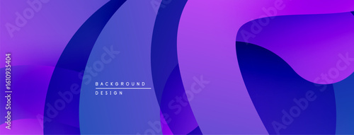 Abstract gradient shapes overlap, creating dynamic purple, blue composition. Modern design element for backgrounds, banners.