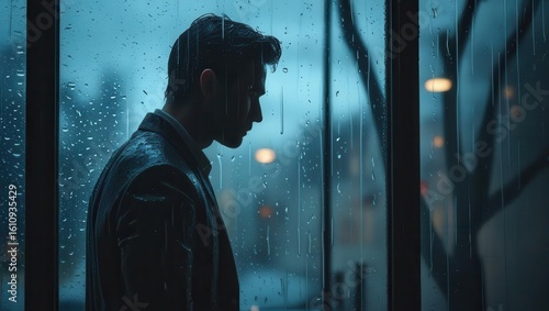 Rainy day reflection urban setting photography melancholic mood close-up view contemplation