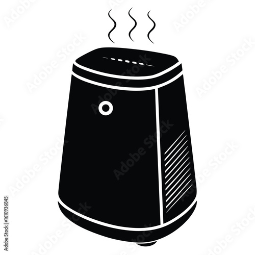 Smart air purifier silhouette isolated on white background