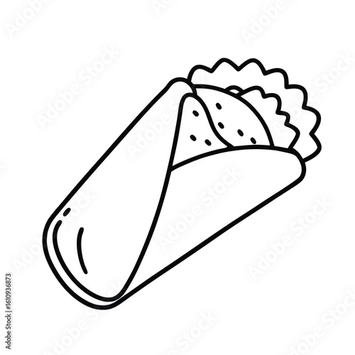 food wrap vector, minimalist packaging icon for takeaway meals, eco-friendly branding, and fast food design