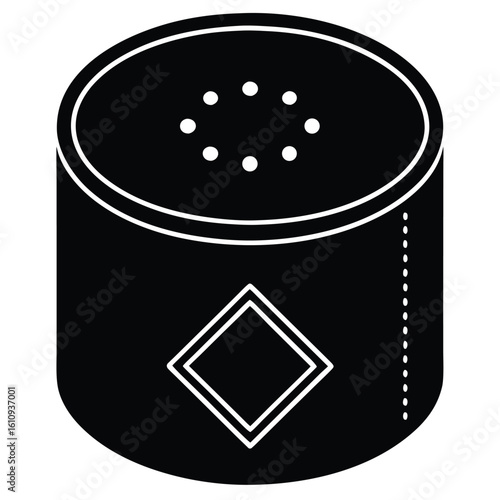 Hands free smart home assistant device silhouette isolated on white background