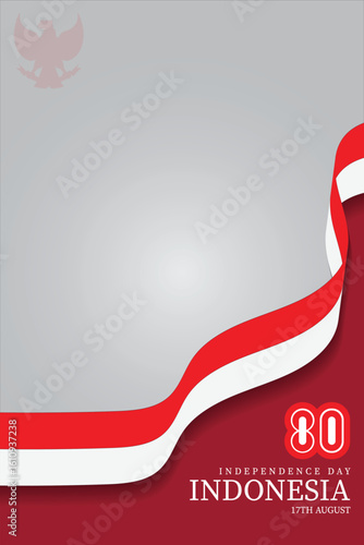 Modern Minimalist Indonesia Independence Day 80th Anniversary Celebration Background Template