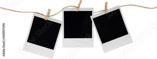 Wallpaper Mural Aesthetic Blank Polaroids Hanging On A Rope Torontodigital.ca
