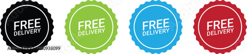 Free delivery Badge Icons  Multi-Color Variants