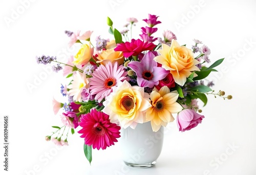 Wallpaper Mural Elegant floral arrangement in a vase on white background,  floral,  botany Torontodigital.ca