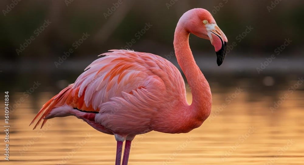 Fototapeta premium close up of a pink flamingo