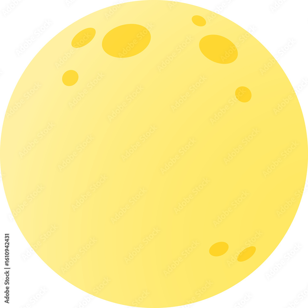 Fototapeta premium Bright full moon illustration in minimal flat style. Ideal for Chuseok, Mid-Autumn Festival, or seasonal Korean holiday designs.