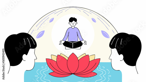 Vector Illustration of Calm Woman Doing Yoga Outdoors
Peaceful Exercise and Mindfulness Flat Vector Design