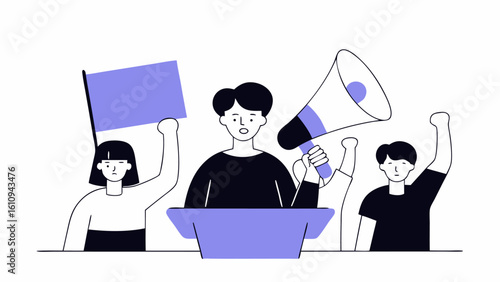 protest voices call vector