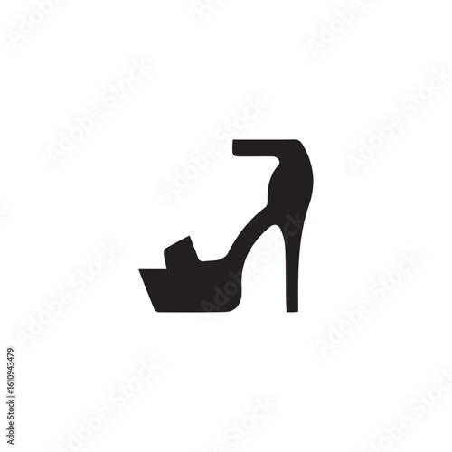 High Heels silhouette black and white vector icon