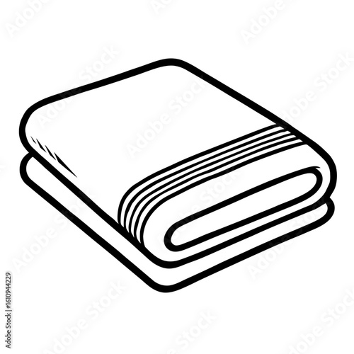Neatly Stacked Striped Towels - Essential for Bathroom and Spa Linens