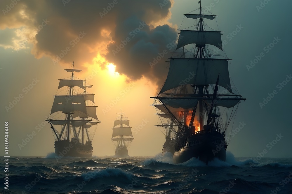 Fototapeta premium ship in the sea