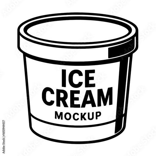 Empty Ice Cream Tub Mockup - Perfect for Food Packaging Design