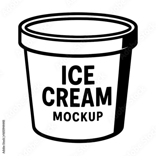 Empty Ice Cream Tub Mockup - Perfect for Food Packaging Design