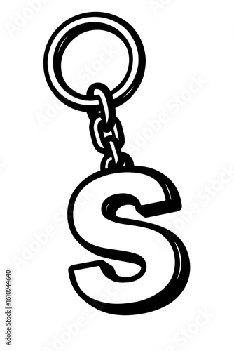 Monogram Letter S Keychain - Personalized Initial Accessory