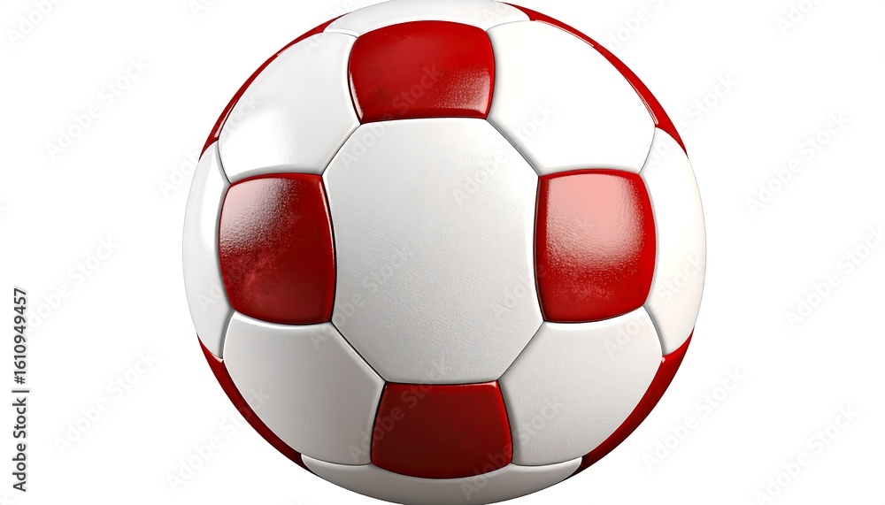 Fototapeta premium Red and white soccer ball