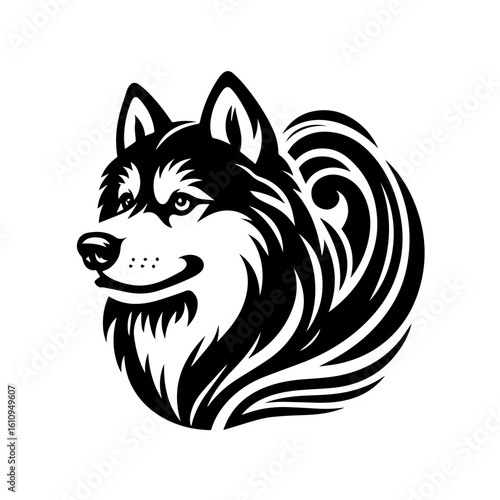 Wallpaper Mural Tribal style husky dog head illustration Torontodigital.ca