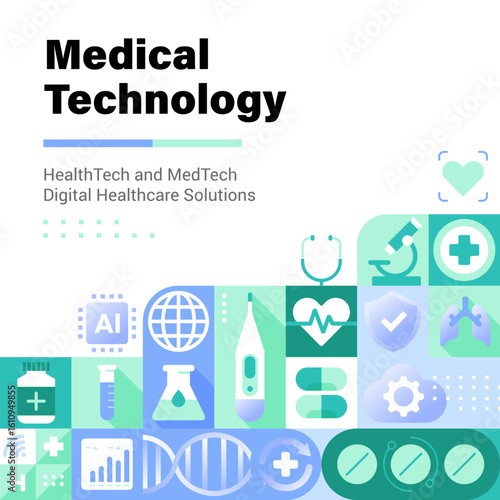 Healthcare and Medical Technology Square Background