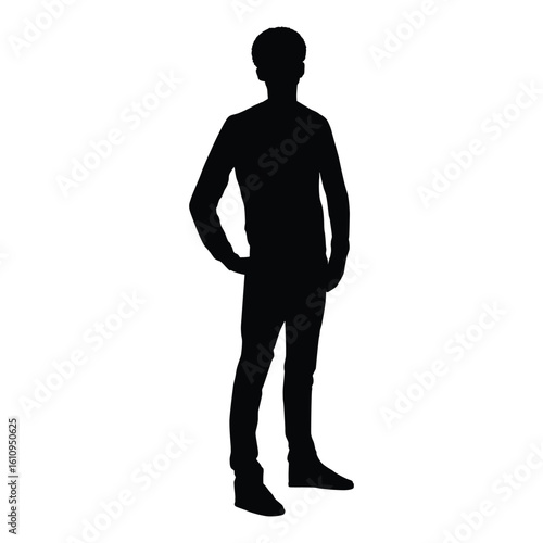 Silhouette of Standing Man Representing Independence and Mystery