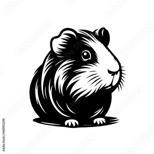 A cute guinea pig illustration isolated on a white background