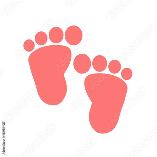 baby step foot simple flat icon illustration