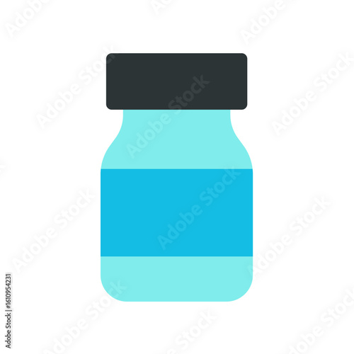 vaccination bottle simple flat icon illustration
