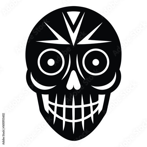 voodoo skull vector icon