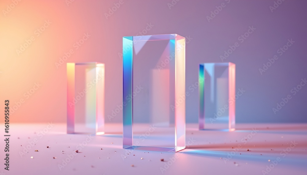 Fototapeta premium Ethereal Prism Soft Pastel Studio Light