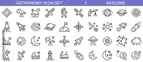 Astronomy and Space Exploration Icon Design
