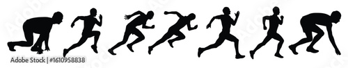 silhouette illustration of a running athlete runner 