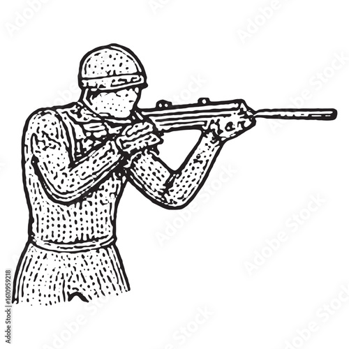 Precise Biathlon Figure for Winter Sports Illustration