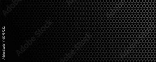 Black perforated metal plate. Metal grill. Black metal texture steel background. Perforated sheet metal.Abstract dark gray circle mesh pattern background texture.