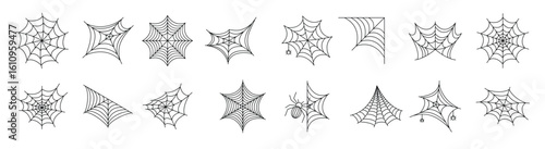 spider icon set outline style