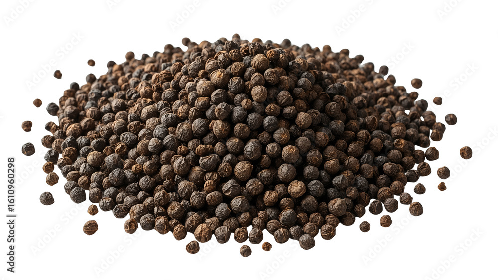 Pile of aromatic peppercorns isolated, culinary spice for seasoning food preparations, and adding Pile of aromatic peppercorns isolated, culinary spice for seasoning food preparations, and adding