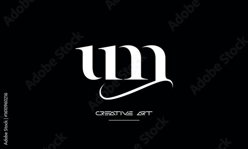 MU, UM, M, U abstract letters logo monogram