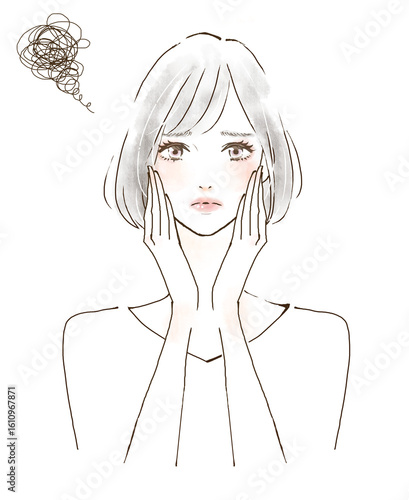 肌荒れに悩む女性