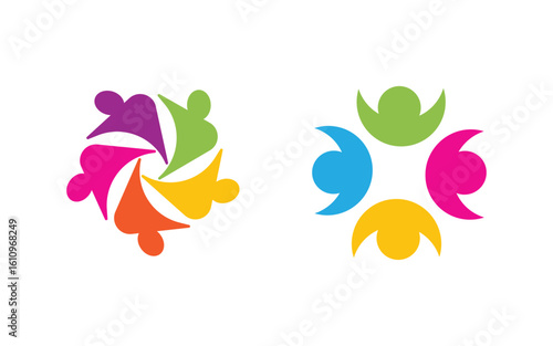 Human care Love adoption group network and social logo design v.83
