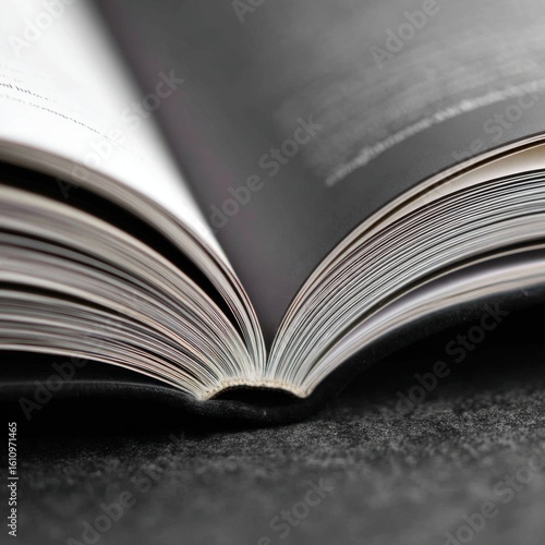 Detailed view of the textured edges of open book pages.