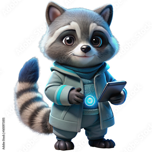 3D style raccoon character