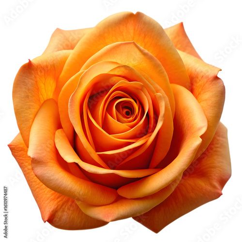 Orange rose flower design element isolated on transparent background PNG icon isolated with transparent background